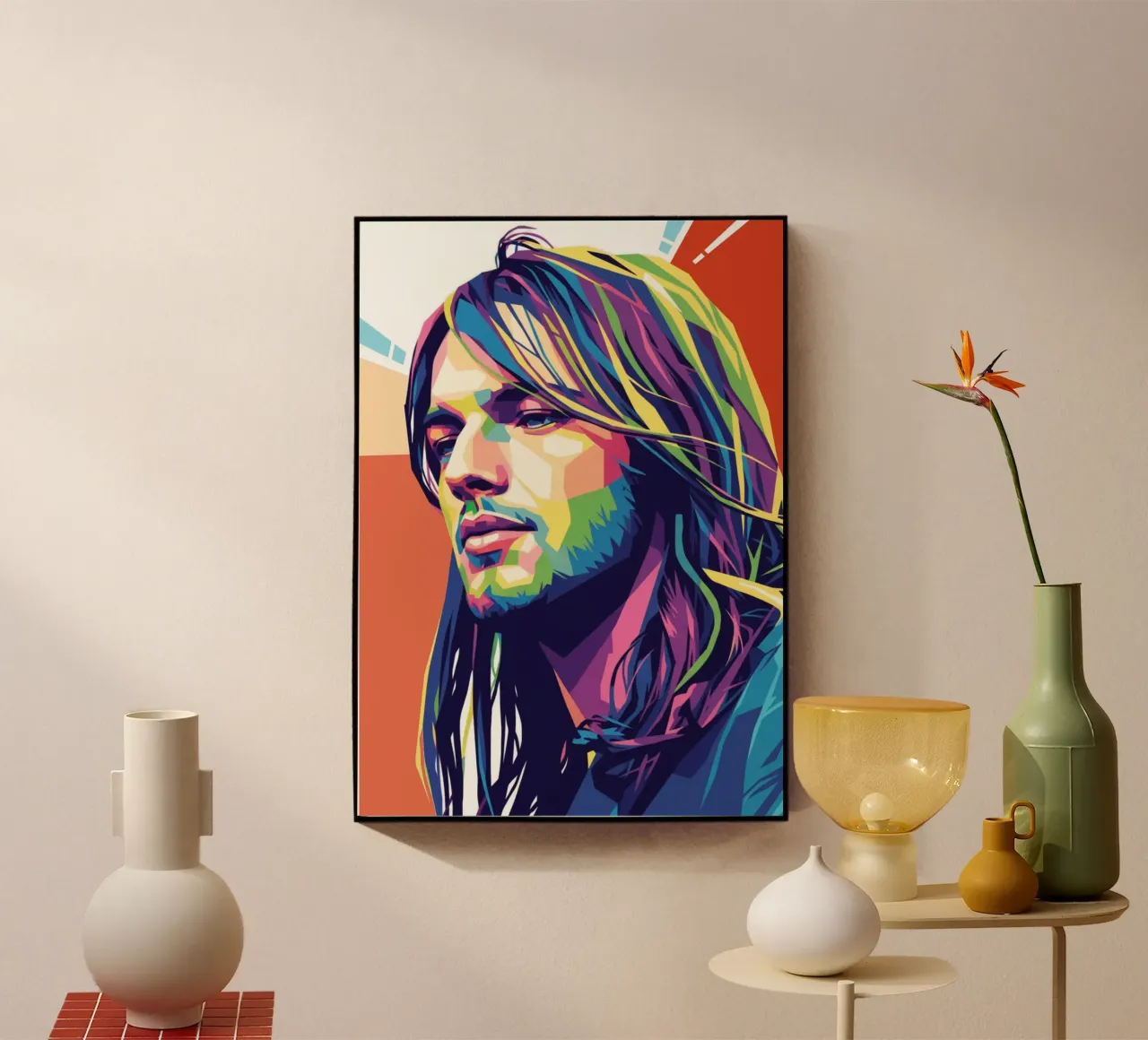 David Gilmour pop art colorata plexiglass da Hantamrata
