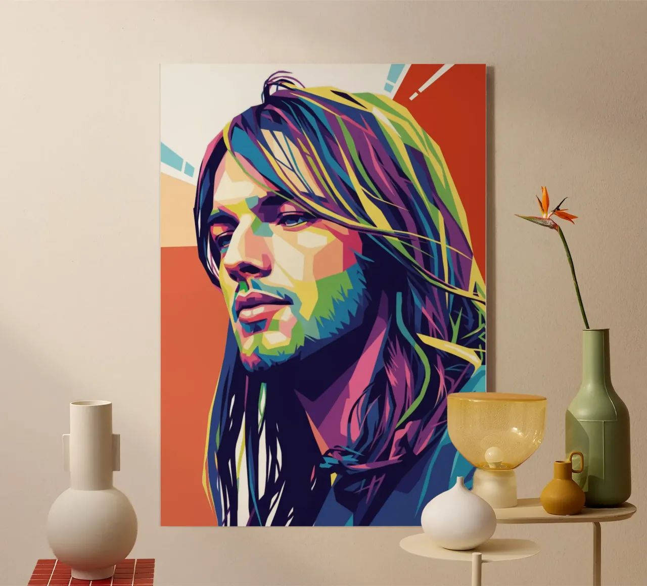 David Gilmour pop art colorata plexiglass da Hantamrata