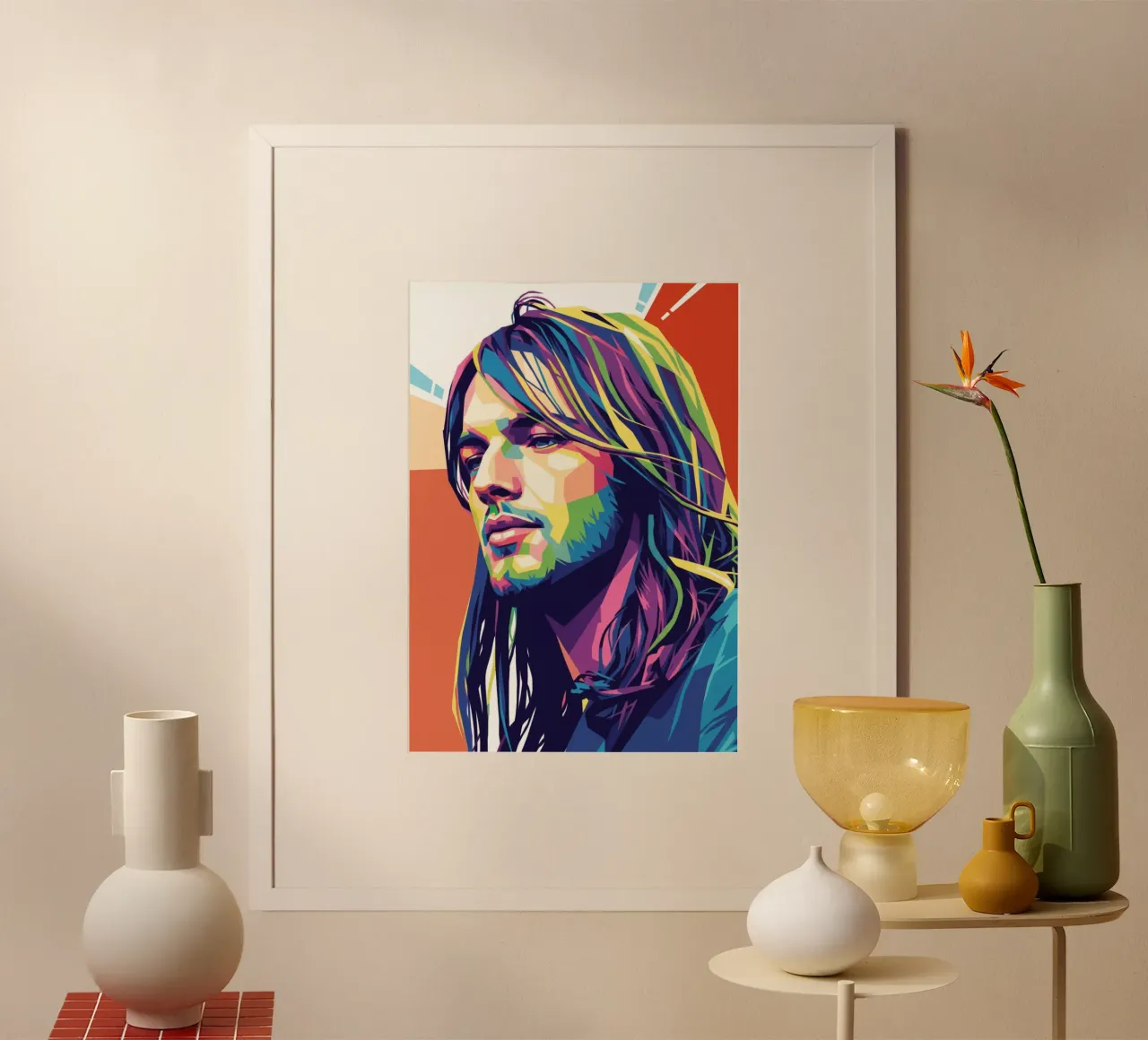 David Gilmour pop art colorata carta hahnemühle da Hantamrata