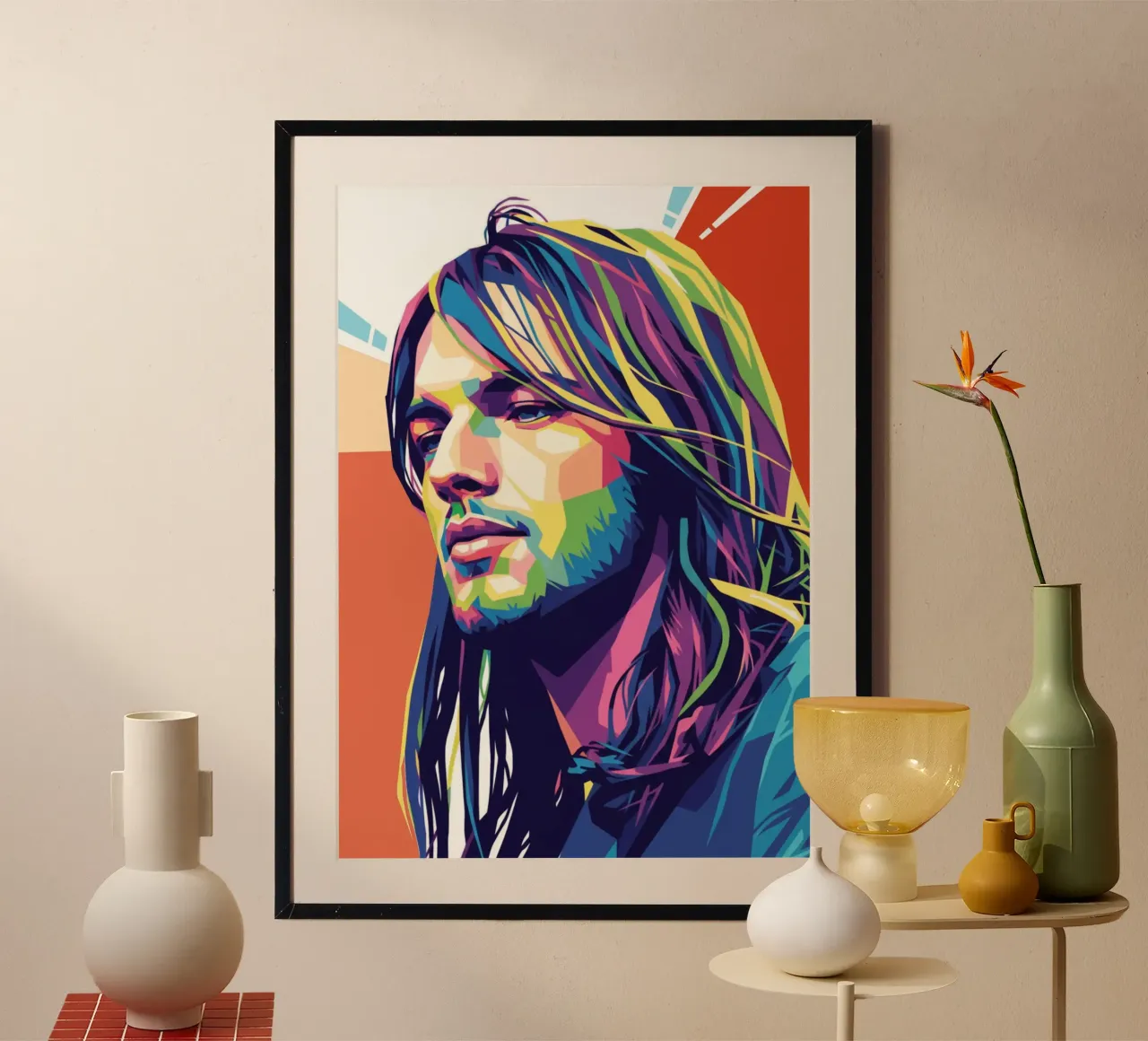 David Gilmour pop art colorata carta hahnemühle da Hantamrata