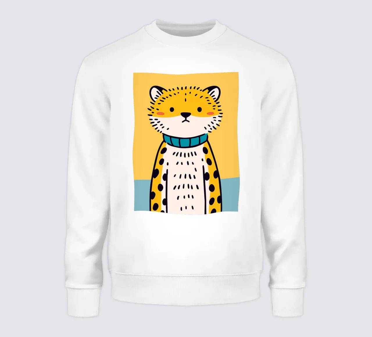Simpática ilustración de un leopardo sudadera de JoyWalkerShop