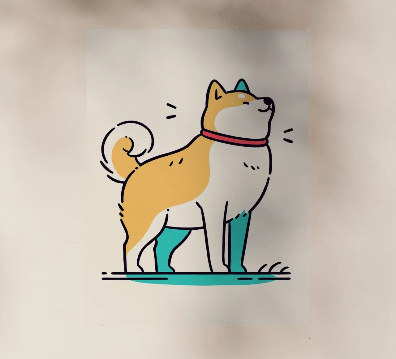 Shiba Inu felice pellicola backlit da JoyWalkerShop