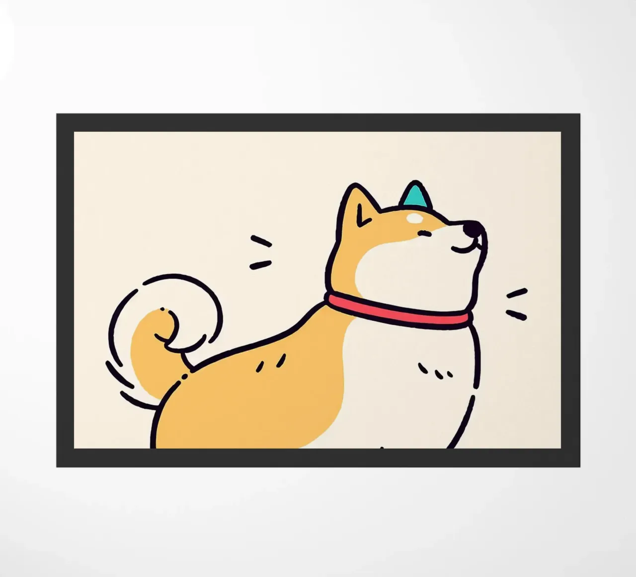 Shiba Inu felice zerbino da JoyWalkerShop