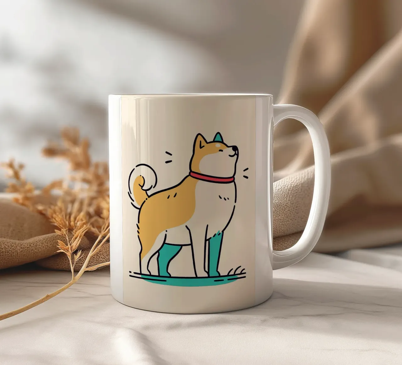 Shiba Inu felice tazza in ceramica da JoyWalkerShop
