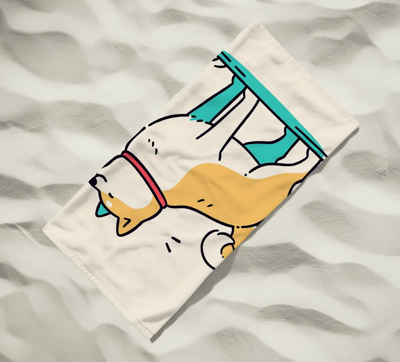 Shiba Inu felice telo mare da JoyWalkerShop
