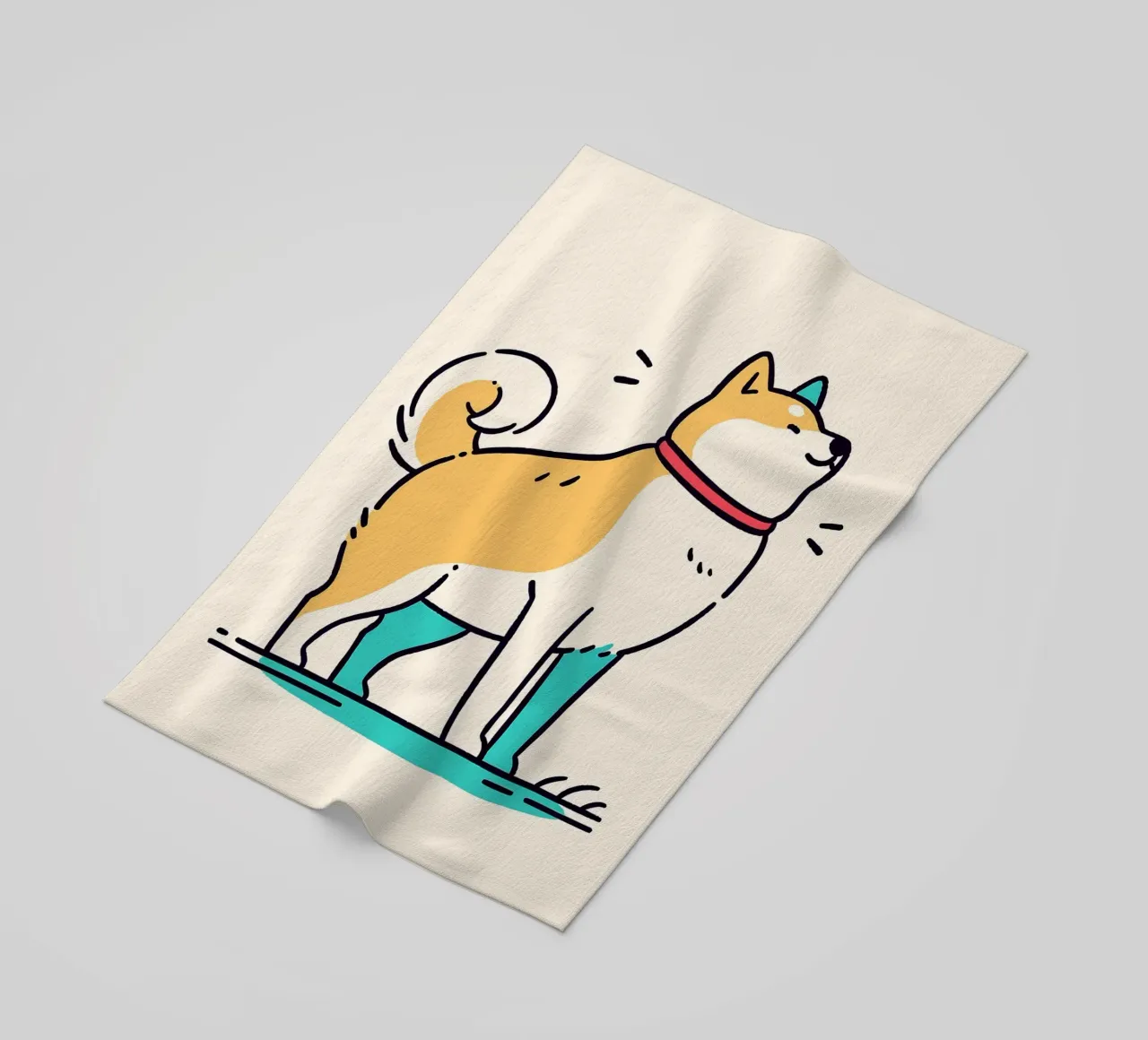 Shiba Inu felice telo mare da JoyWalkerShop