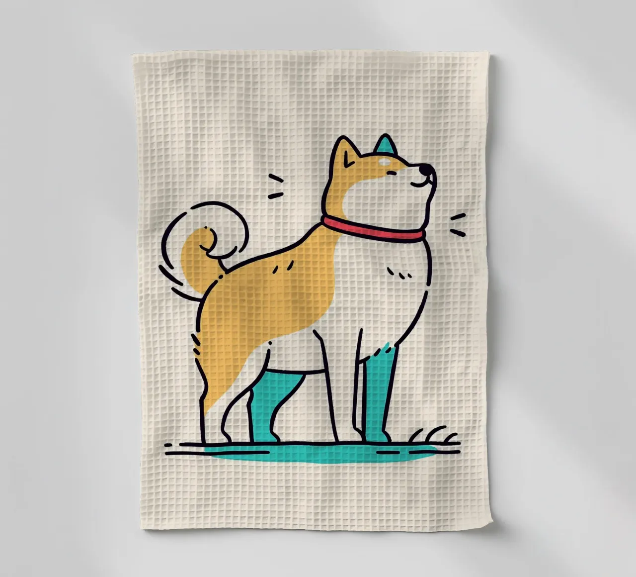 Shiba Inu felice canovaccio da cucina da JoyWalkerShop