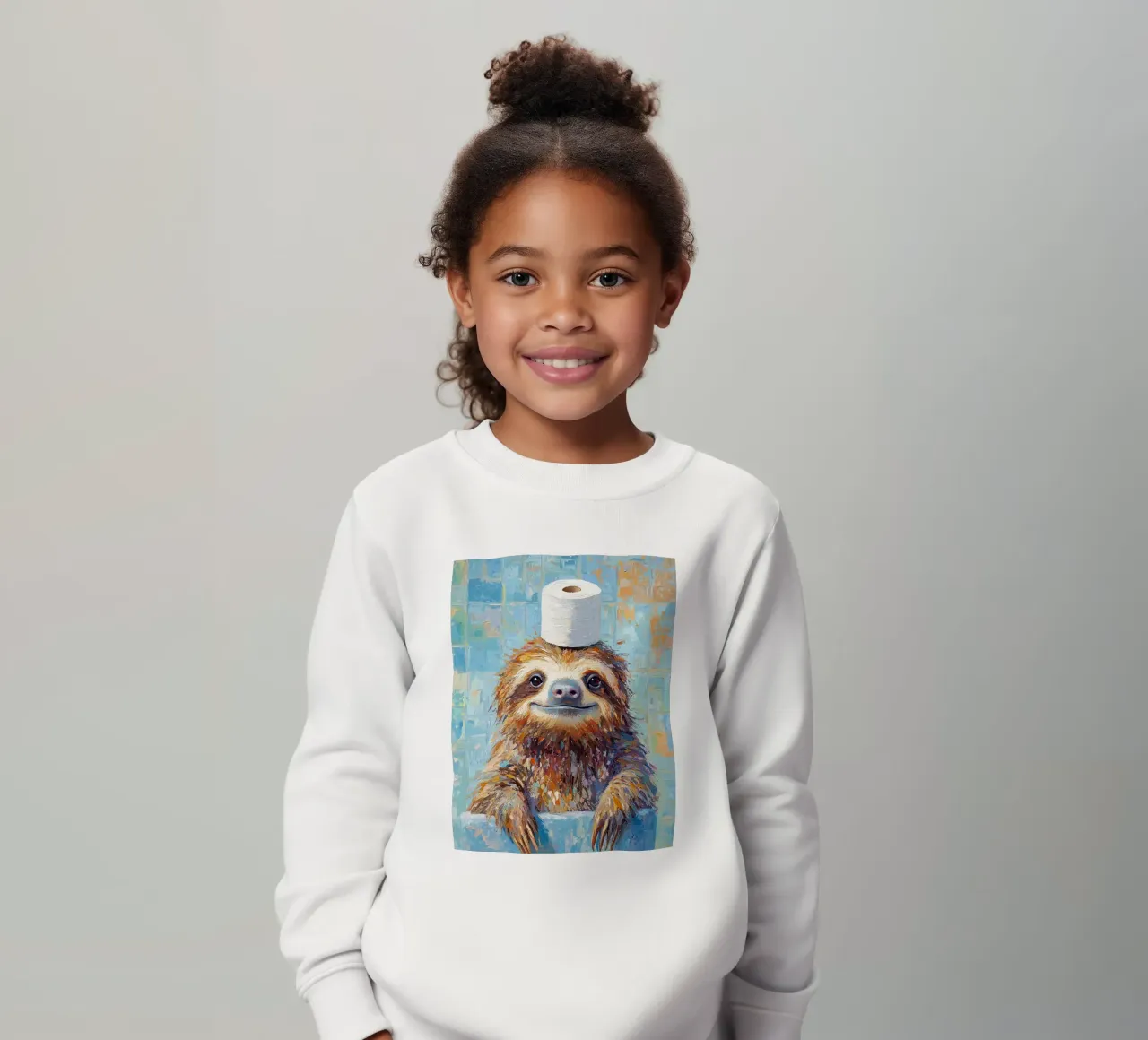 Bradipo con carta igienica in testa felpa bambino da JoyWalkerShop