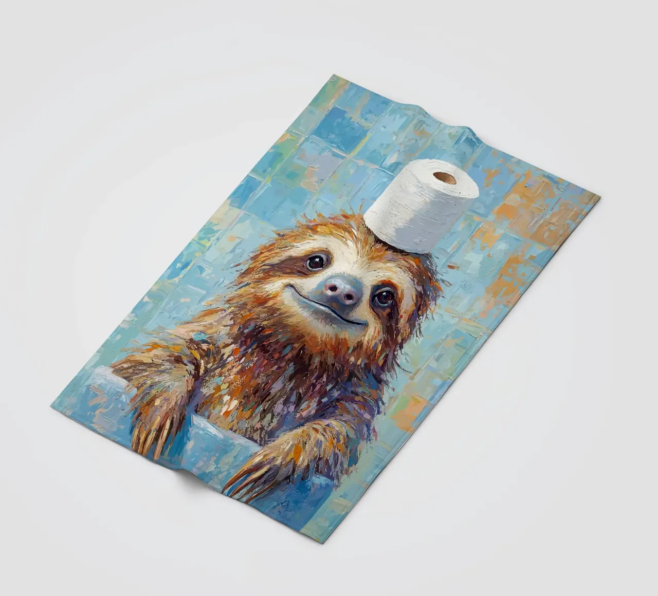 Bradipo con carta igienica in testa coperta in pile da JoyWalkerShop
