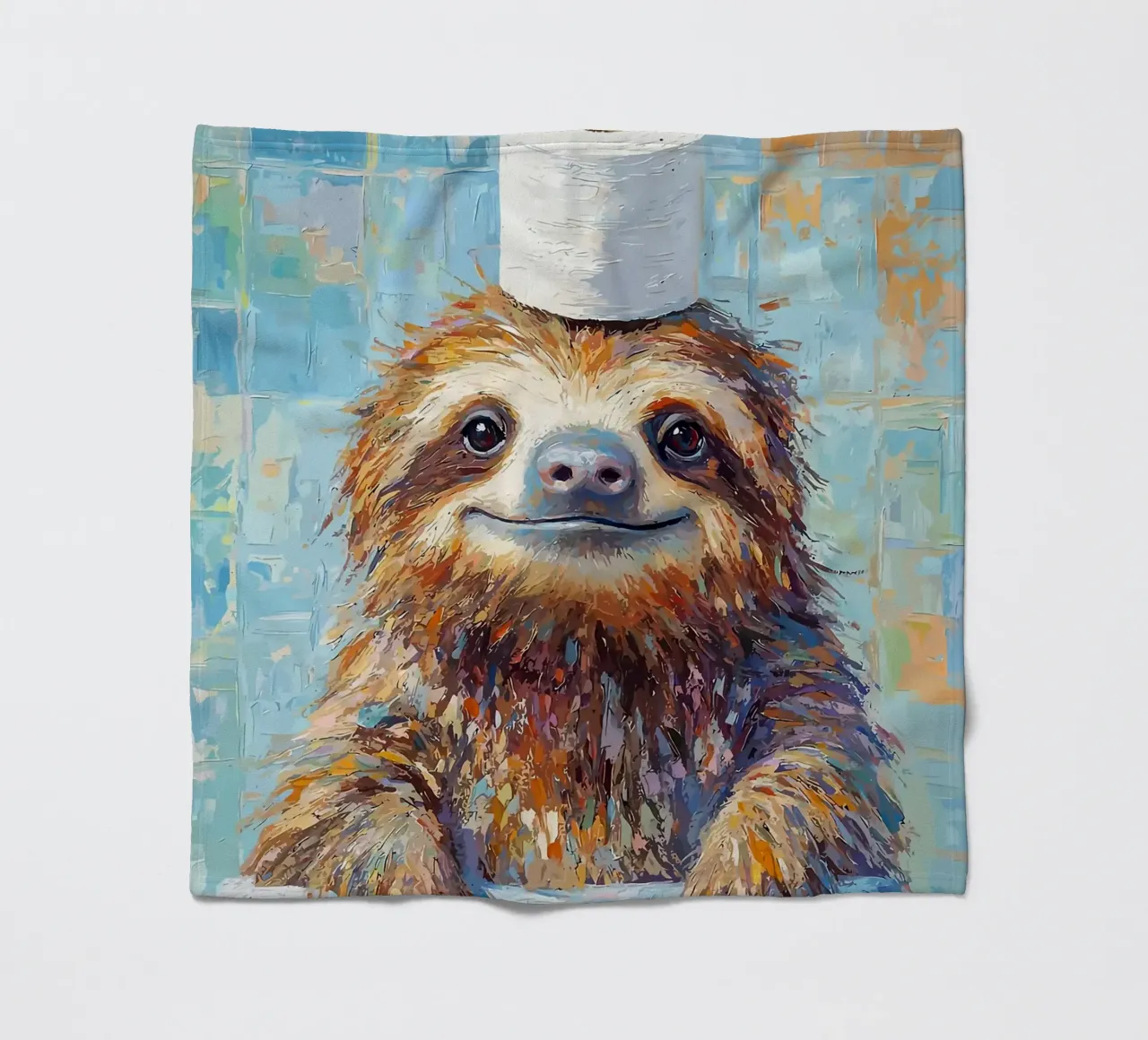 Bradipo con carta igienica in testa coperta in pile da JoyWalkerShop