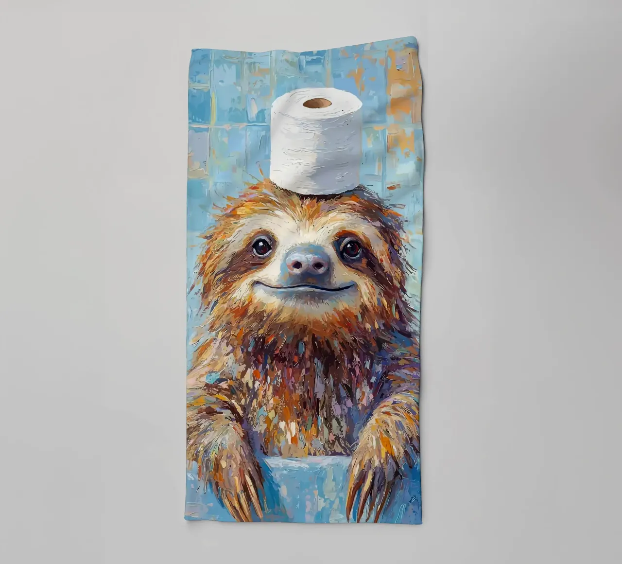 Bradipo con carta igienica in testa asciugamano da bagno da JoyWalkerShop