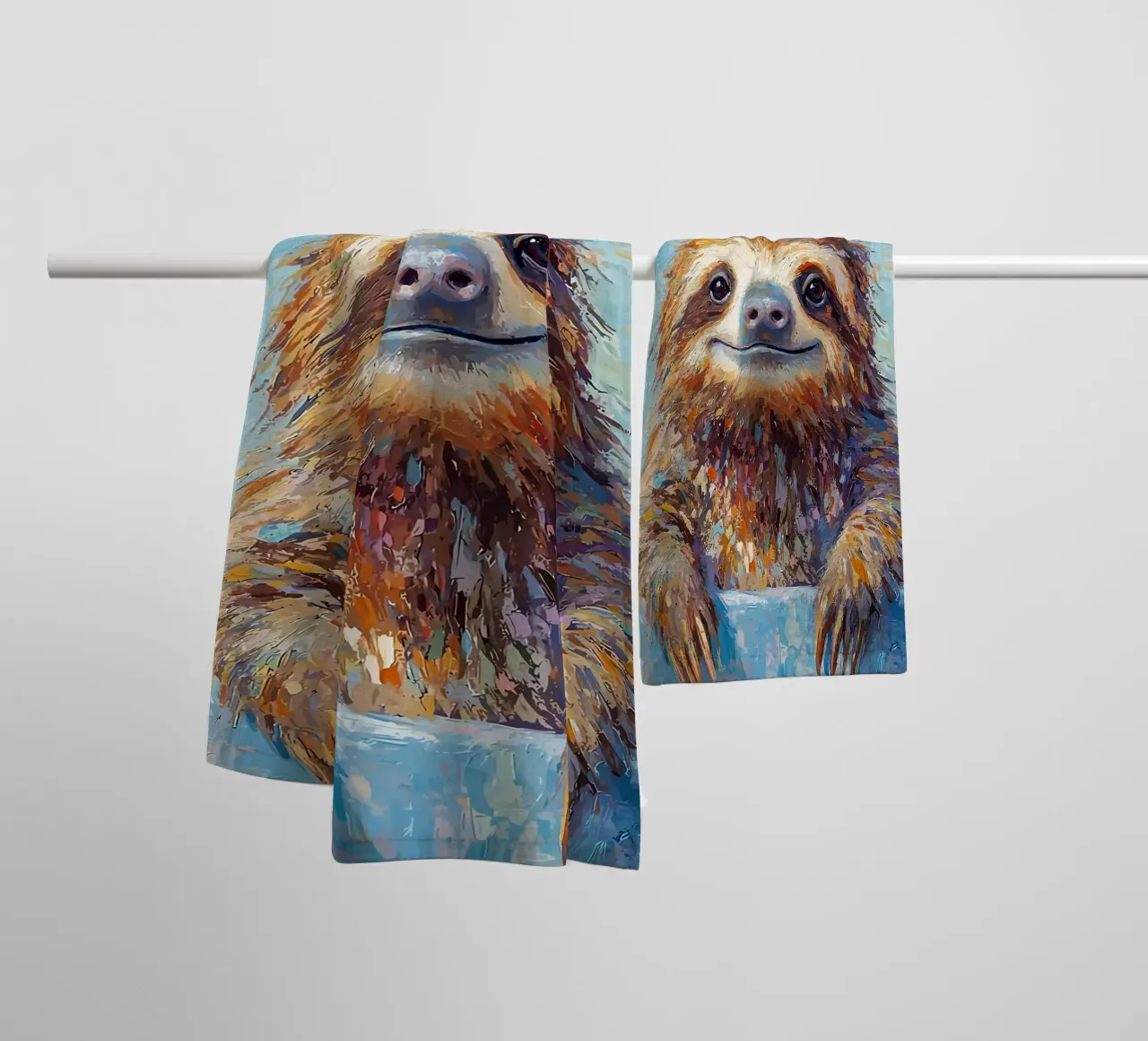 Bradipo con carta igienica in testa asciugamano da bagno da JoyWalkerShop