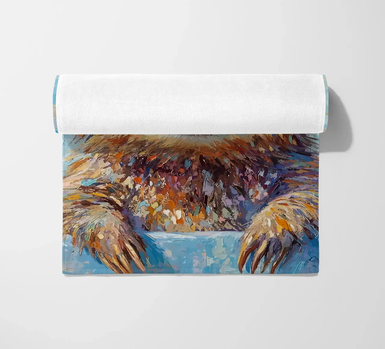 Bradipo con carta igienica in testa telo mare da JoyWalkerShop