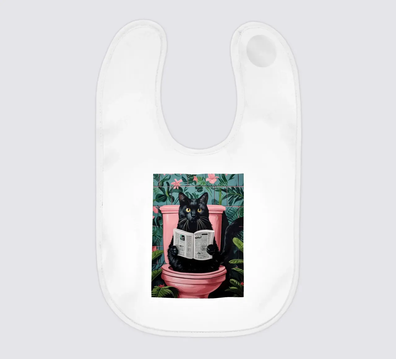 il gatto va in bagno bavaglino da JoyWalkerShop