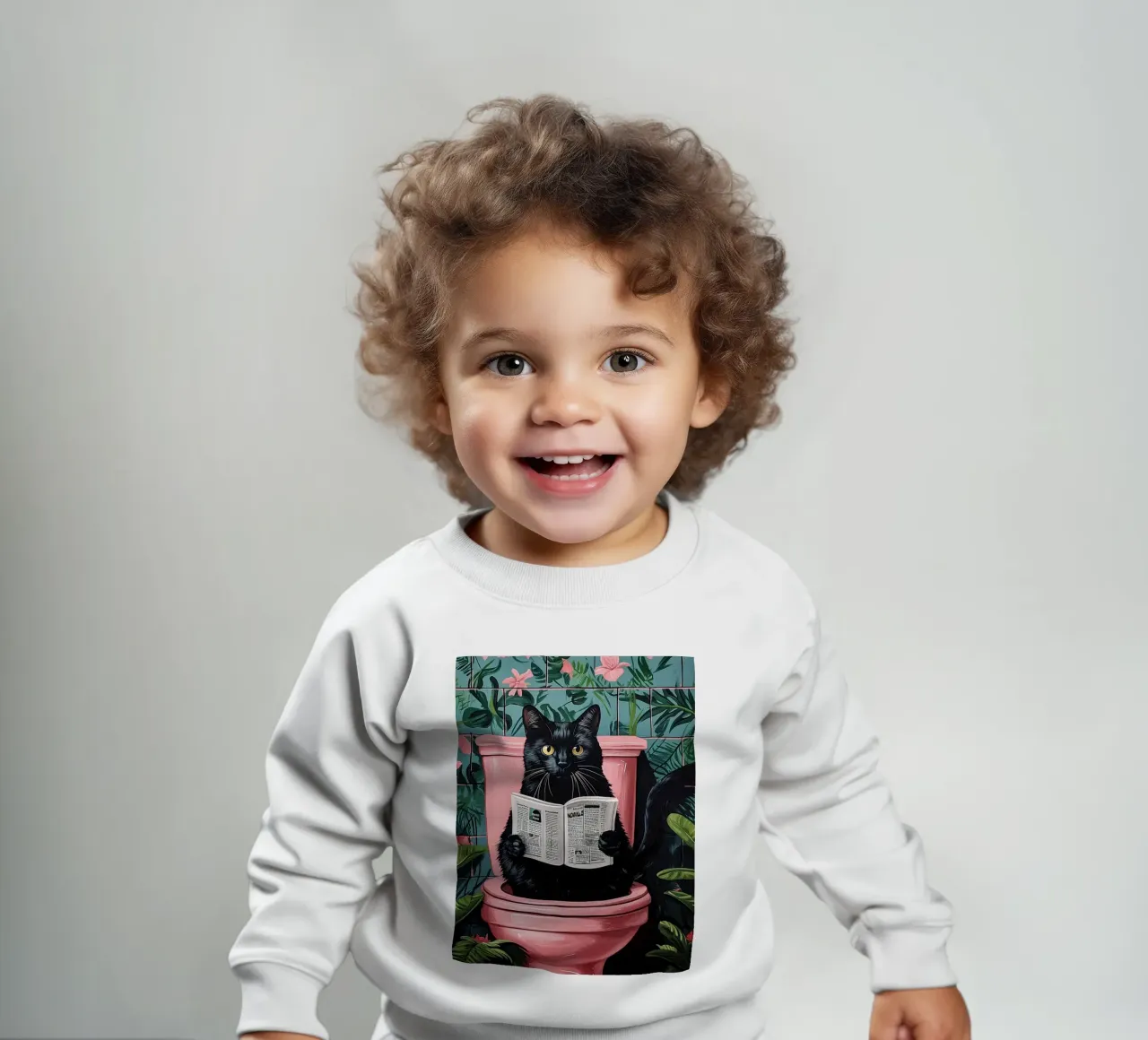 il gatto va in bagno felpa neonato da JoyWalkerShop