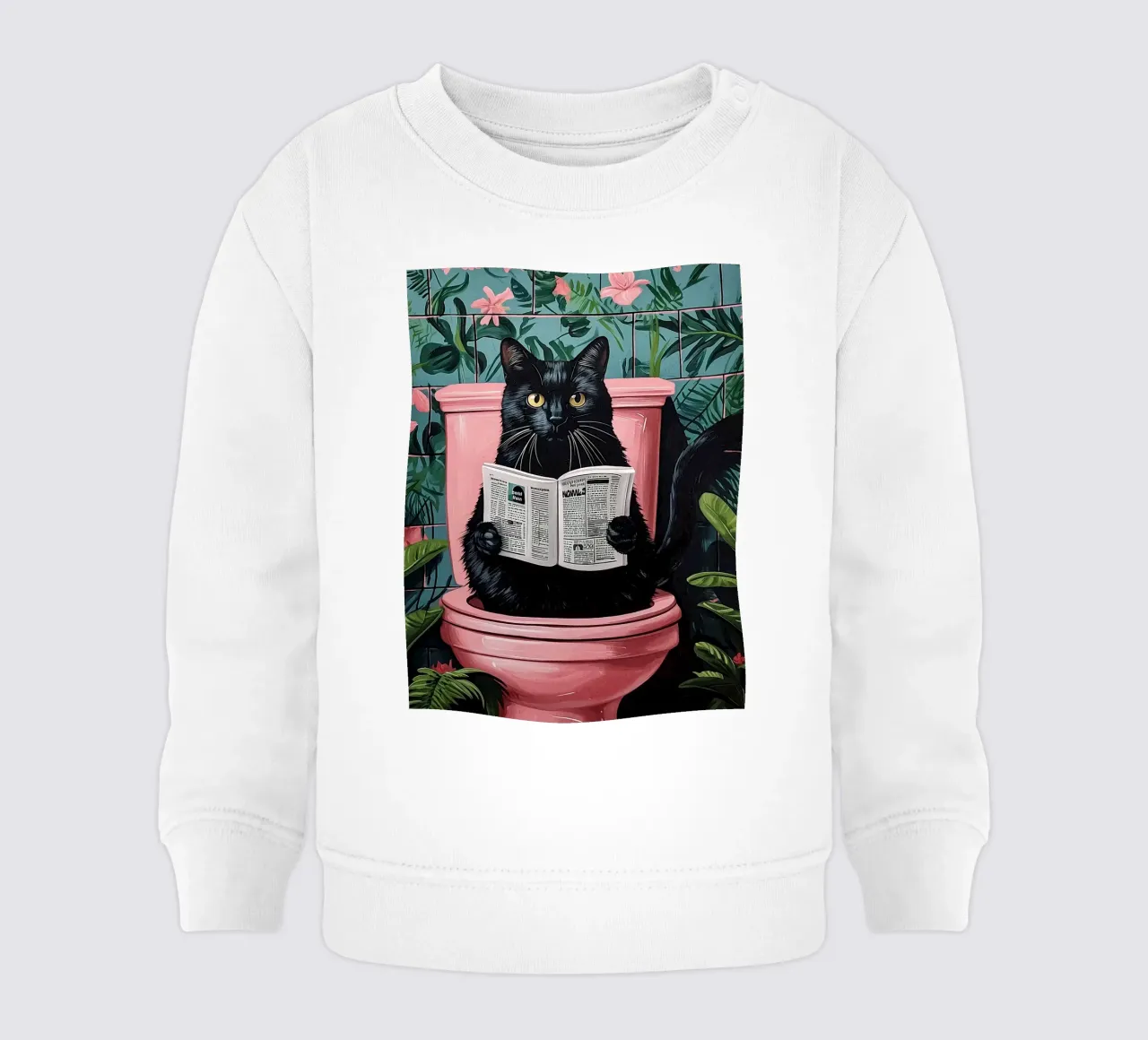 il gatto va in bagno felpa neonato da JoyWalkerShop