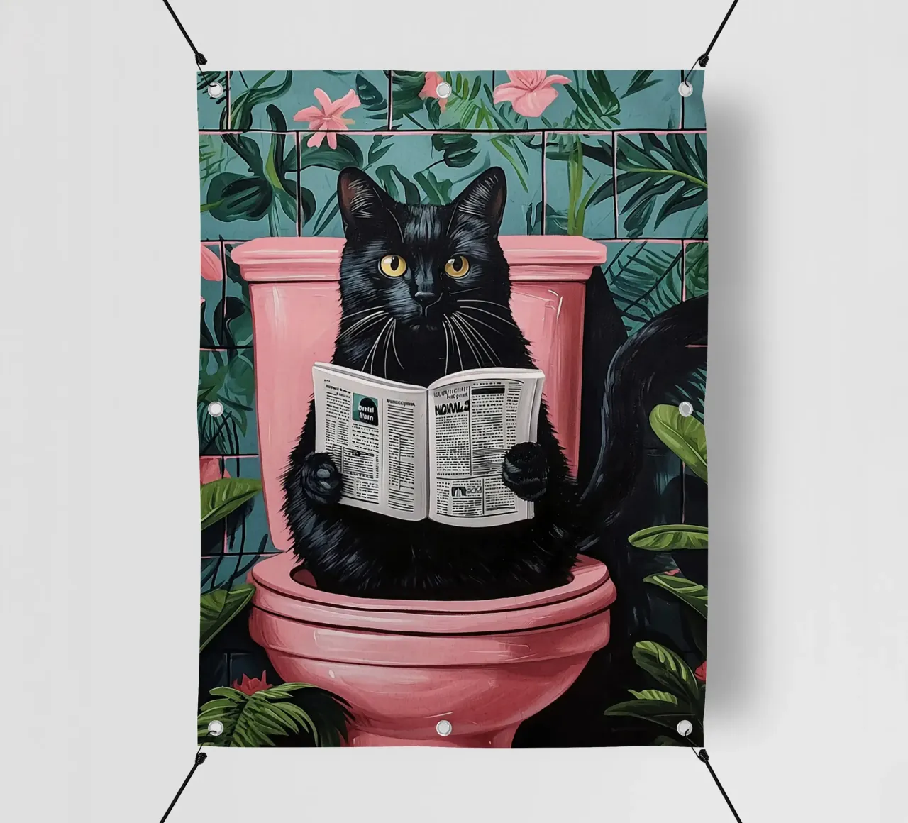 il gatto va in bagno telo in pvc da JoyWalkerShop