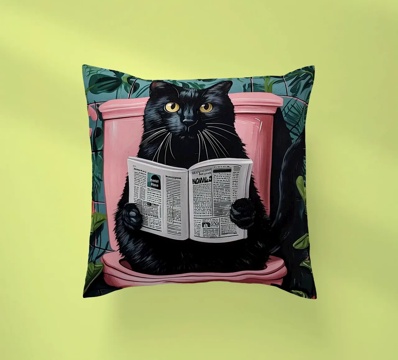 il gatto va in bagno cuscino da JoyWalkerShop