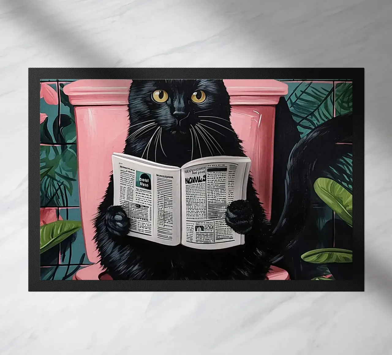 il gatto va in bagno zerbino da JoyWalkerShop