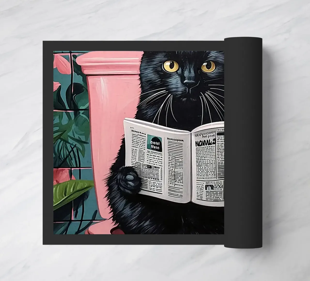 il gatto va in bagno zerbino da JoyWalkerShop