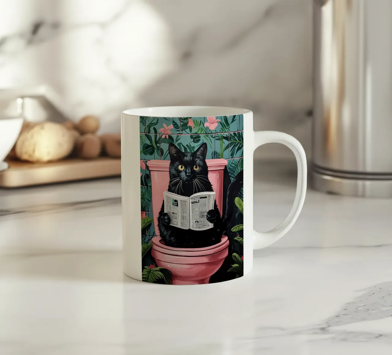 il gatto va in bagno tazza in ceramica da JoyWalkerShop