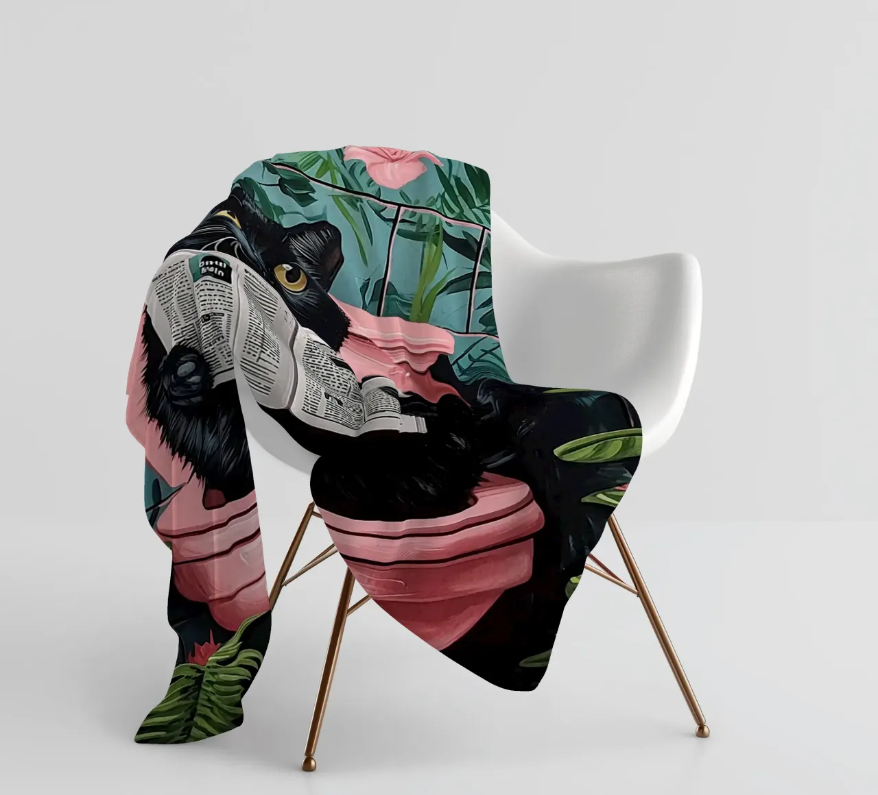 il gatto va in bagno coperta in pile da JoyWalkerShop