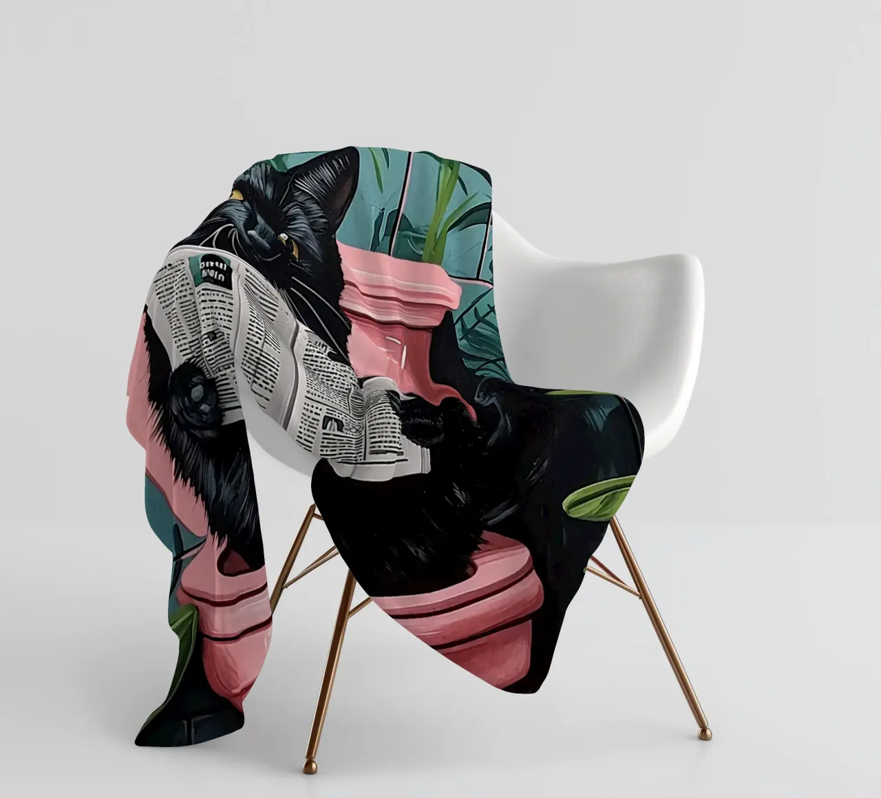 il gatto va in bagno coperta in pile da JoyWalkerShop