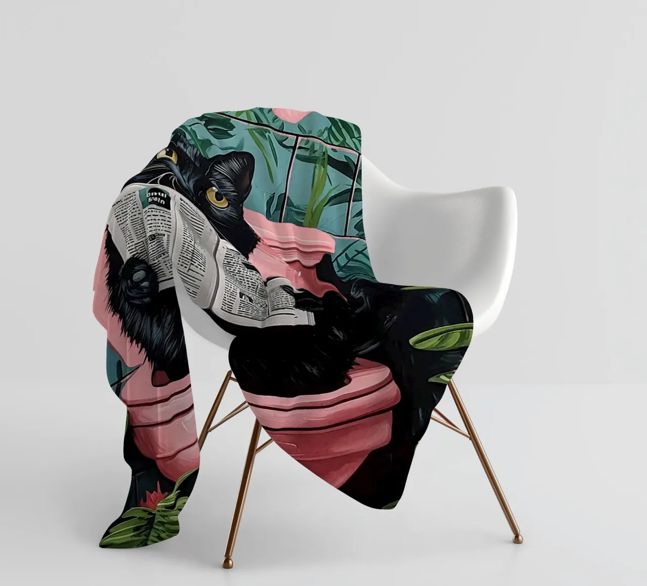 il gatto va in bagno coperta in pile da JoyWalkerShop