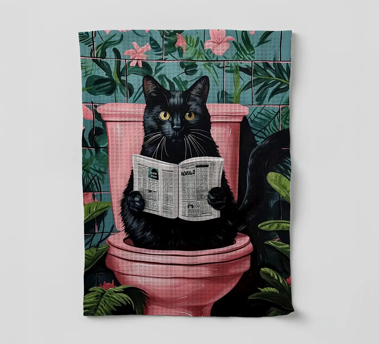 il gatto va in bagno canovaccio da cucina da JoyWalkerShop