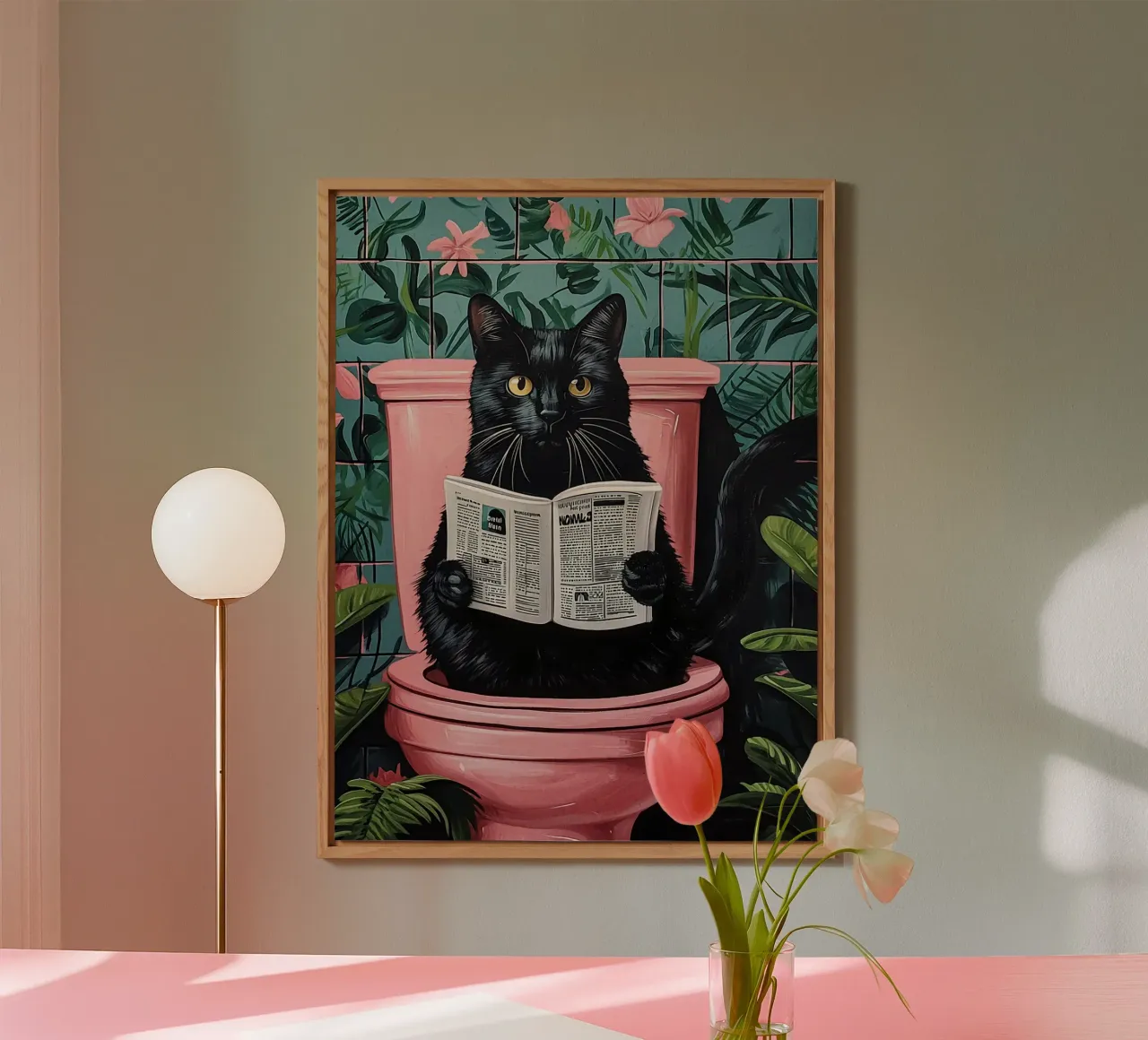 il gatto va in bagno alluminio dibond da JoyWalkerShop