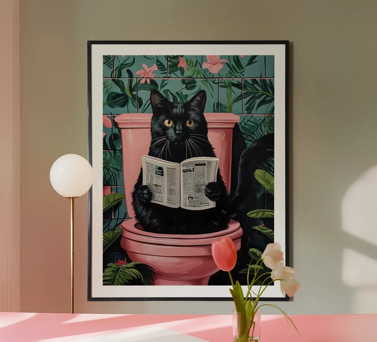 il gatto va in bagno carta hahnemühle da JoyWalkerShop