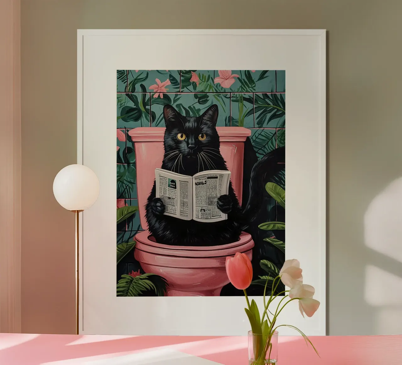 il gatto va in bagno carta hahnemühle da JoyWalkerShop