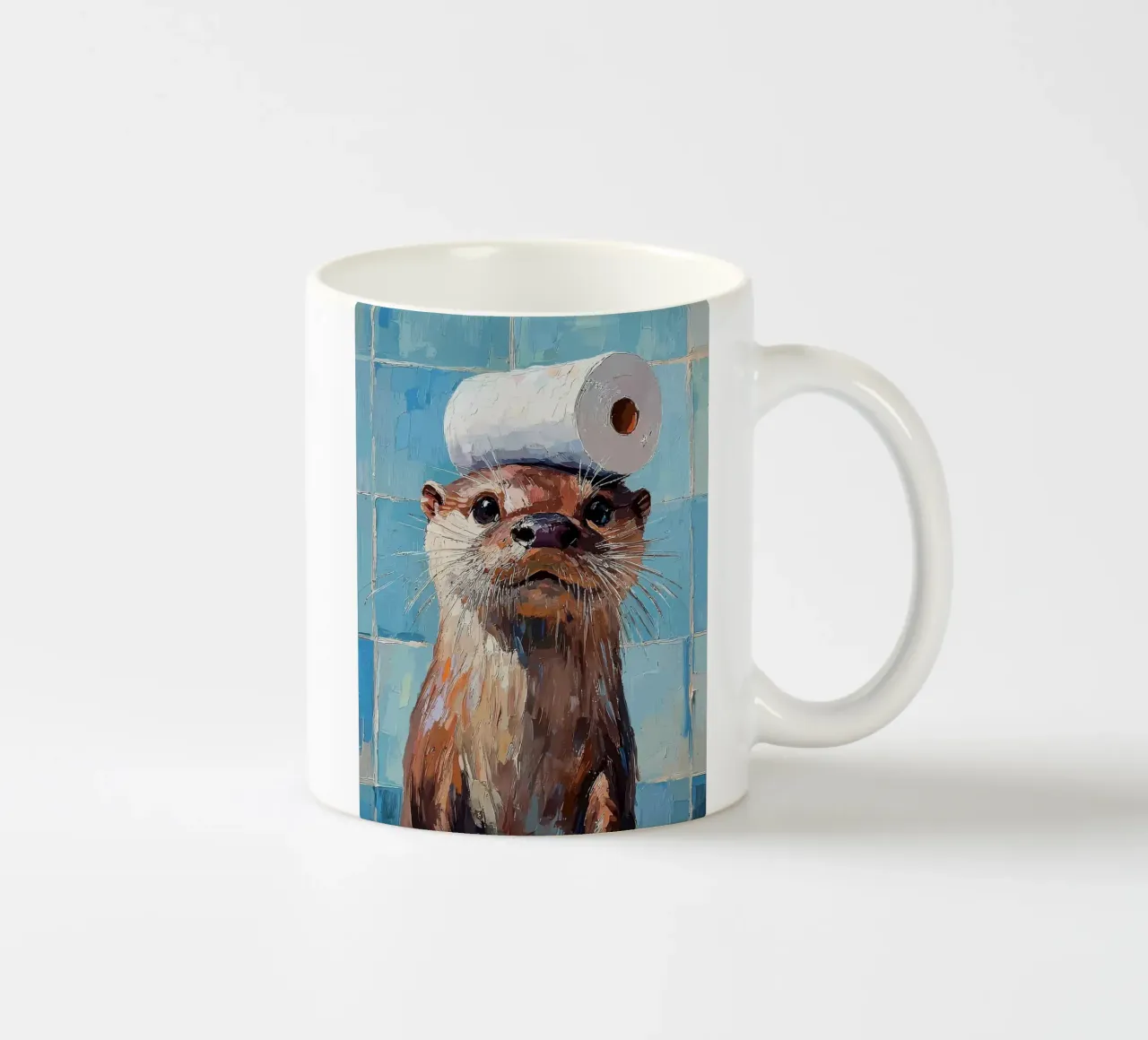 Otter met wc-hoed Schilderen keramische mok van JoyWalkerShop