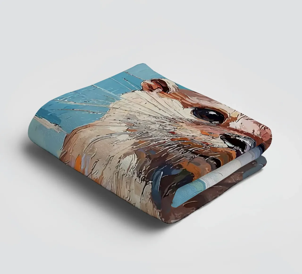 Otter met wc-hoed Schilderen badhanddoek van JoyWalkerShop