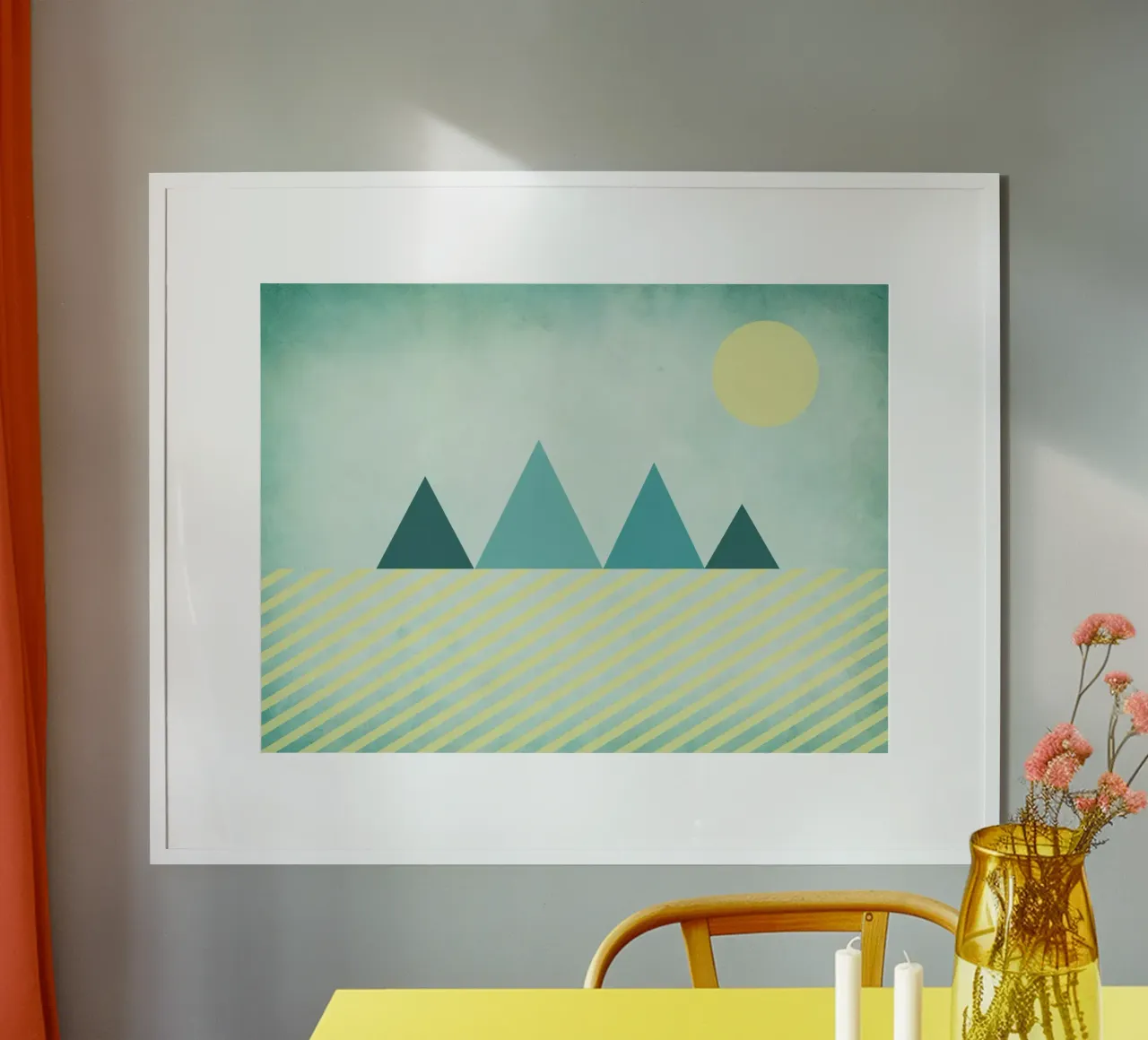 4 Montagne geometriche poster con telaio in plastica da Kim Hubball Studio