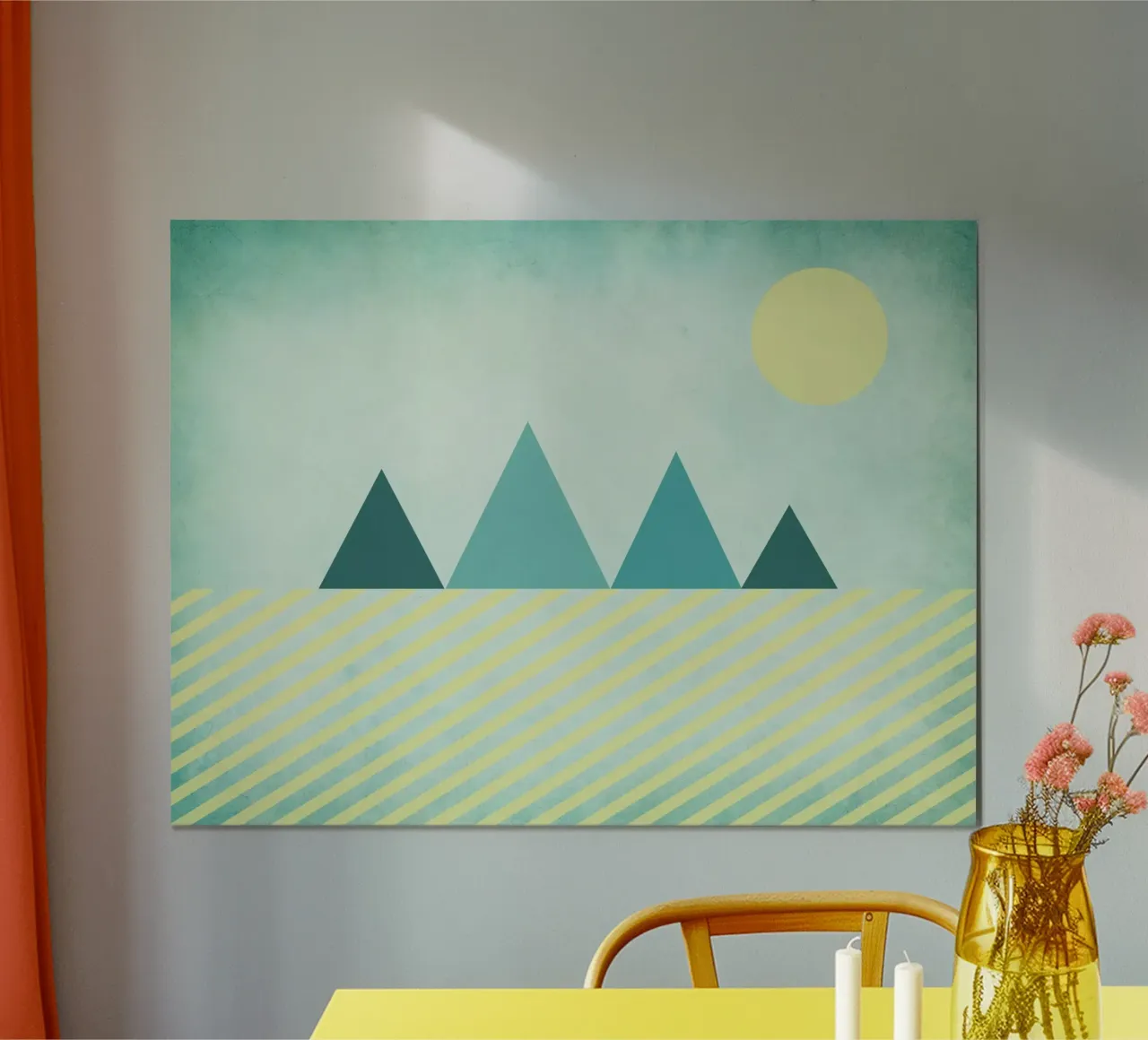 4 Montagne geometriche poster con telaio in plastica da Kim Hubball Studio