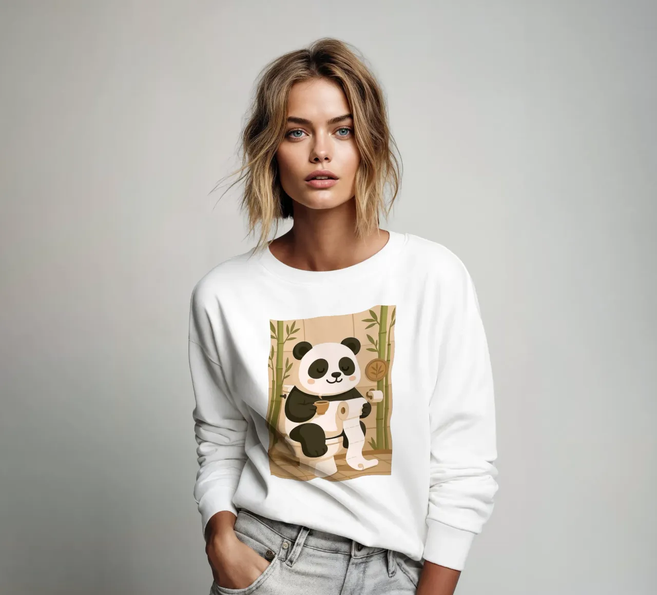 Panda sul water con caffè felpa da JoyWalkerShop