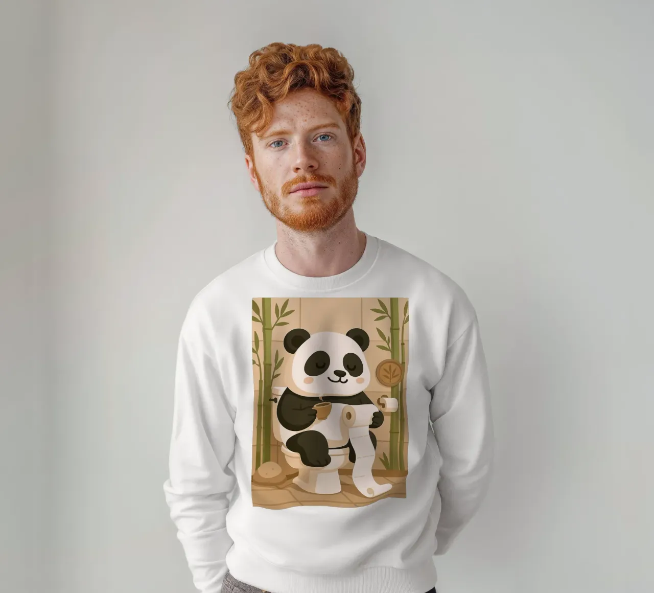 Panda sul water con caffè felpa da JoyWalkerShop