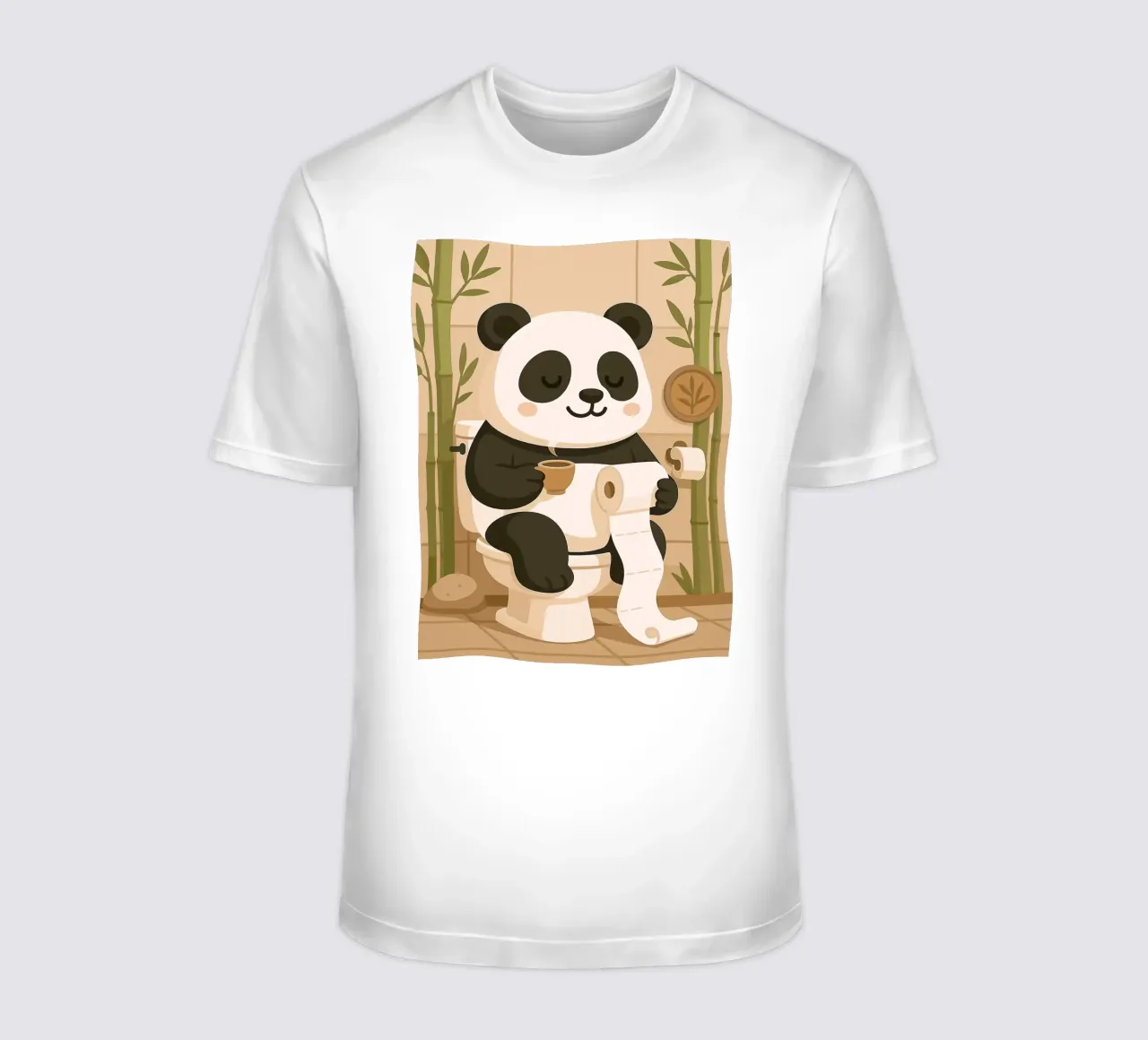 Panda sul water con caffè t-shirt da JoyWalkerShop