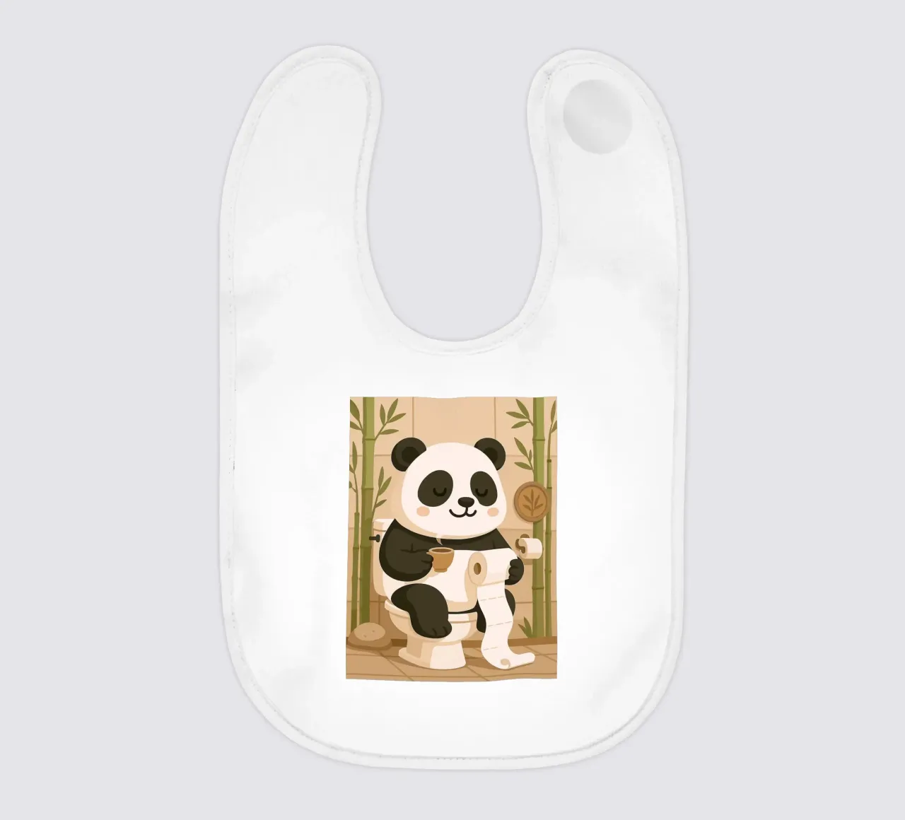 Panda sul water con caffè bavaglino da JoyWalkerShop
