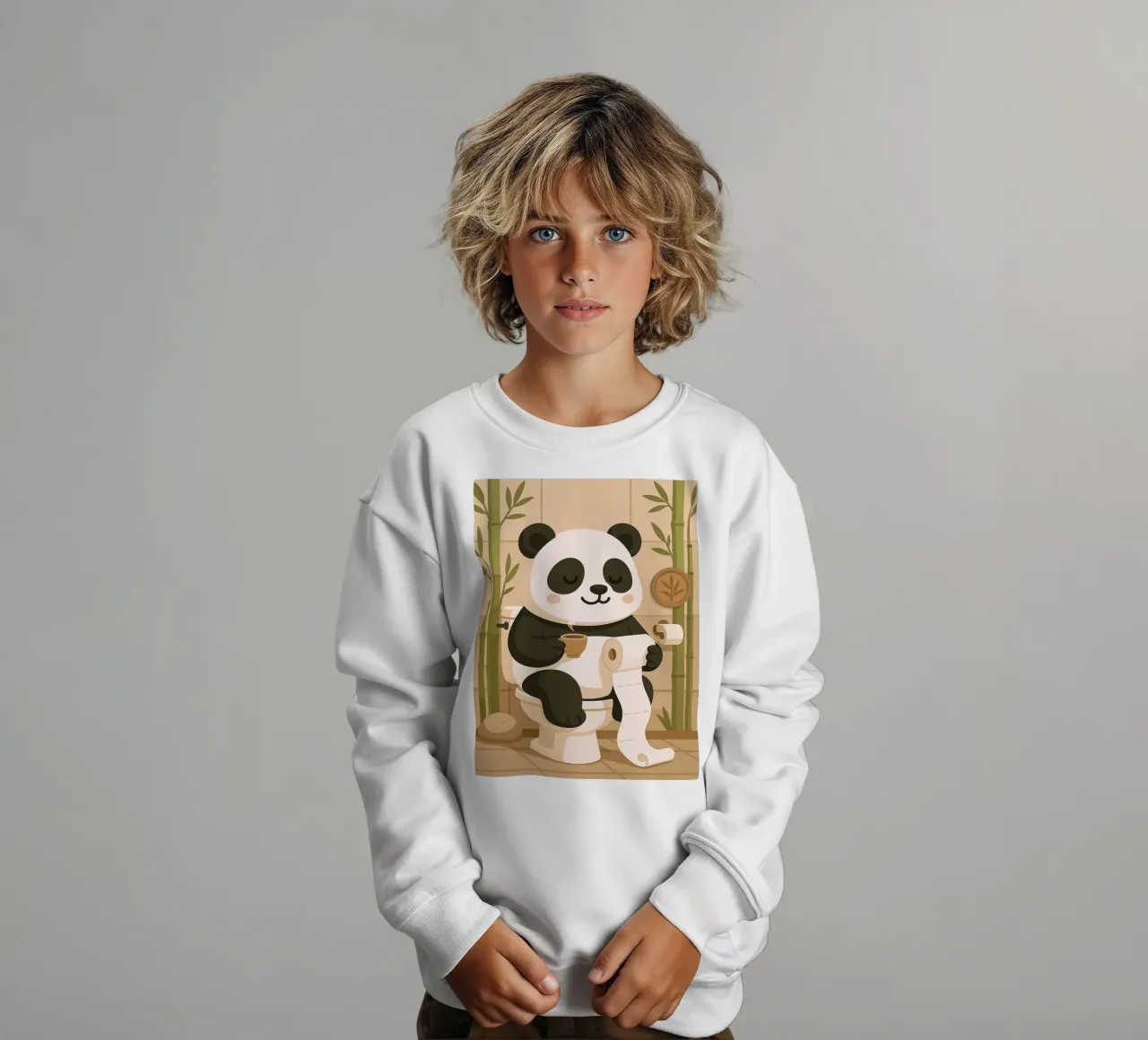 Panda sul water con caffè felpa bambino da JoyWalkerShop
