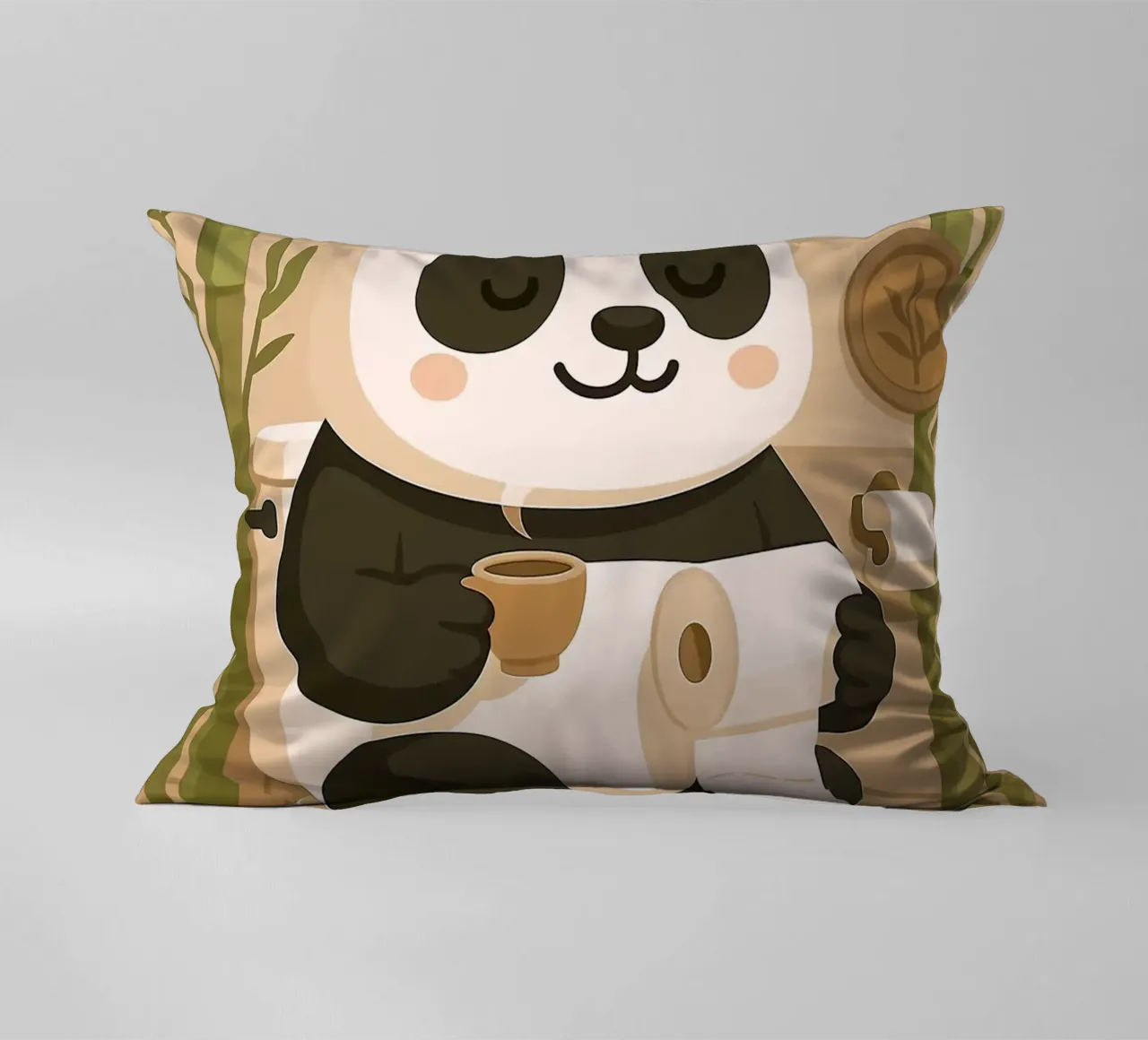 Panda sul water con caffè cuscino da JoyWalkerShop