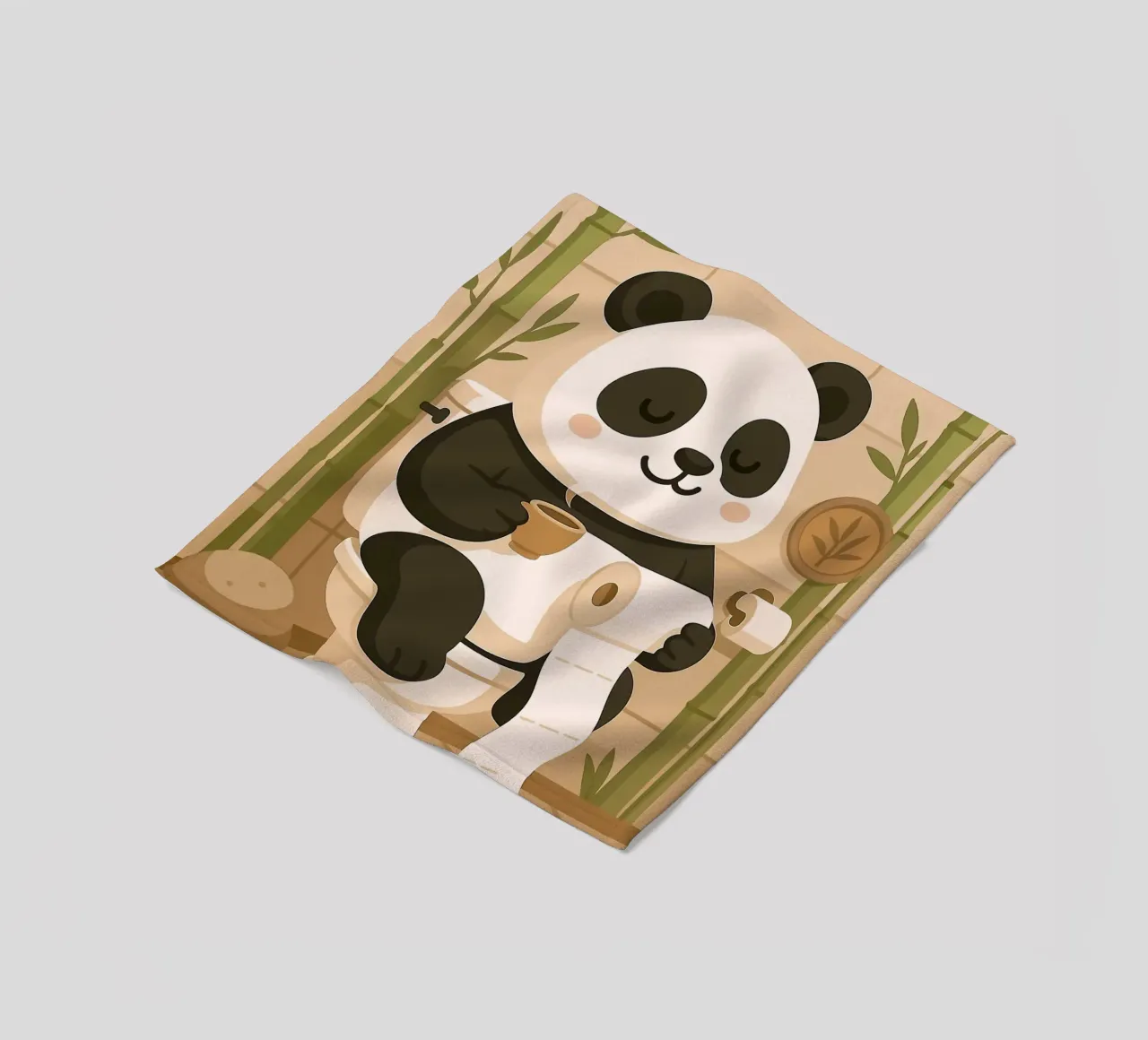 Panda sul water con caffè coperta in pile da JoyWalkerShop