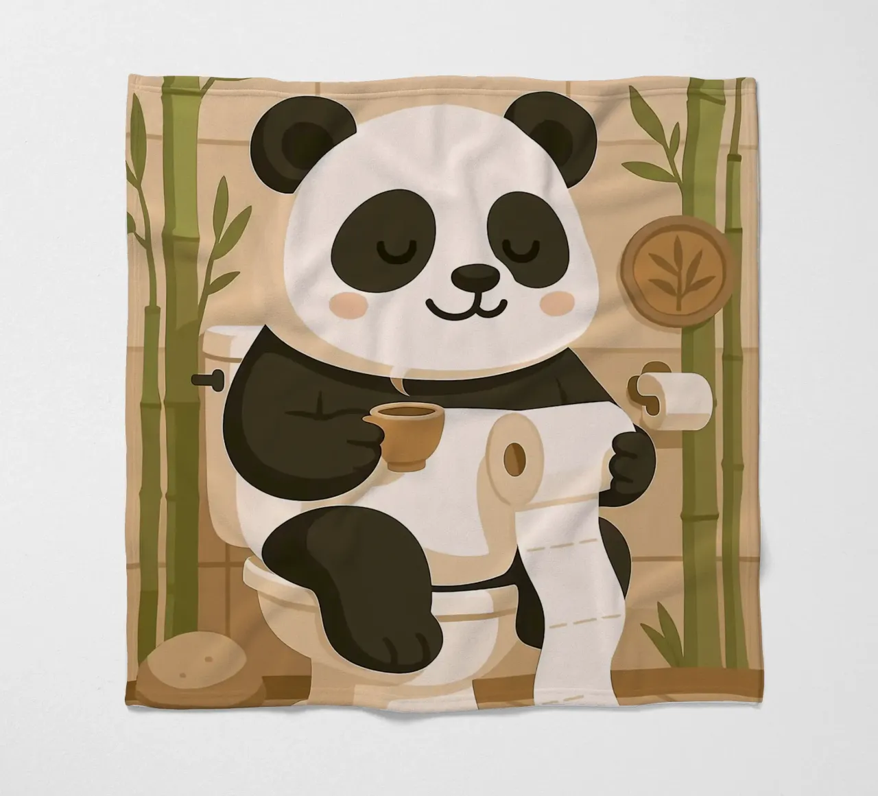 Panda sul water con caffè coperta in pile da JoyWalkerShop
