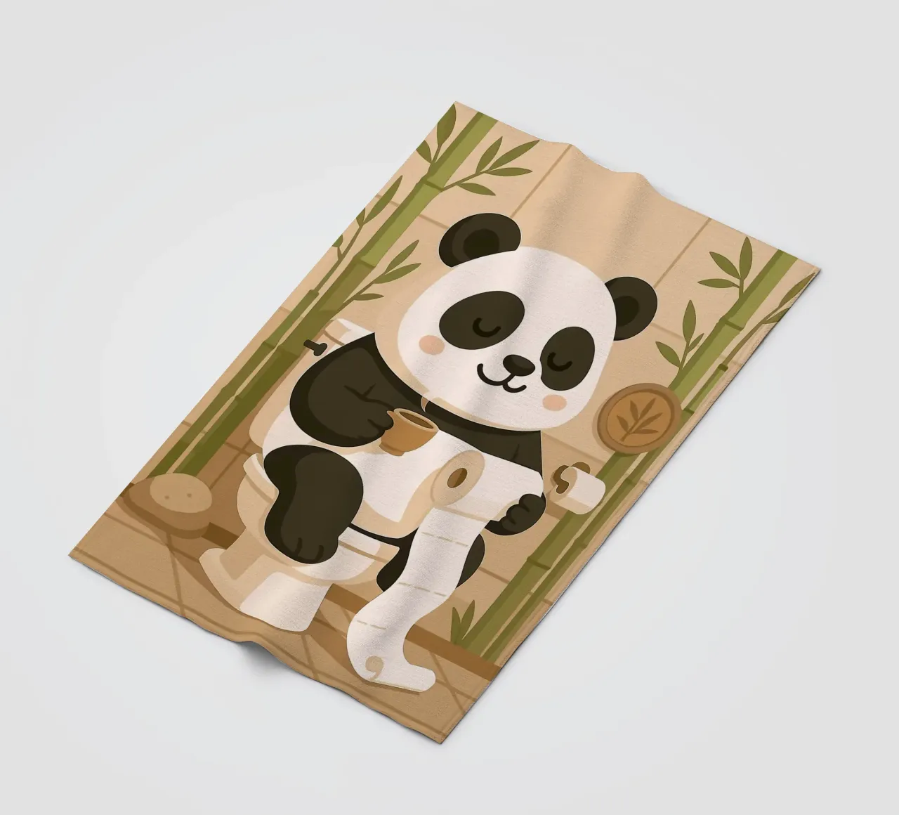 Panda sul water con caffè coperta in pile da JoyWalkerShop