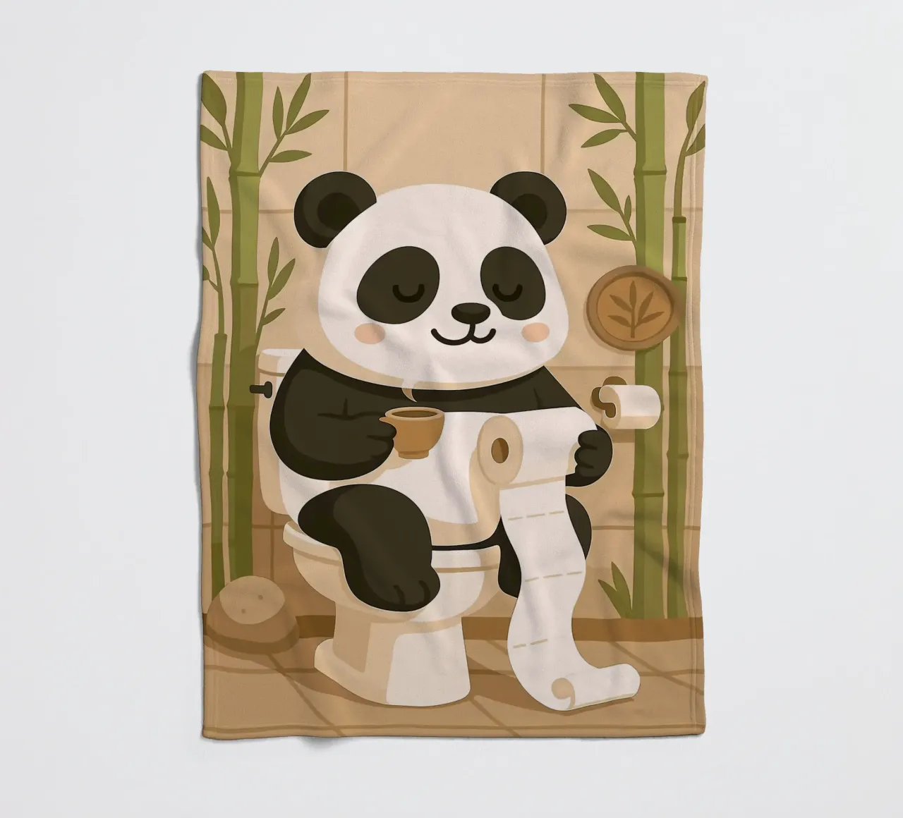 Panda sul water con caffè coperta in pile da JoyWalkerShop