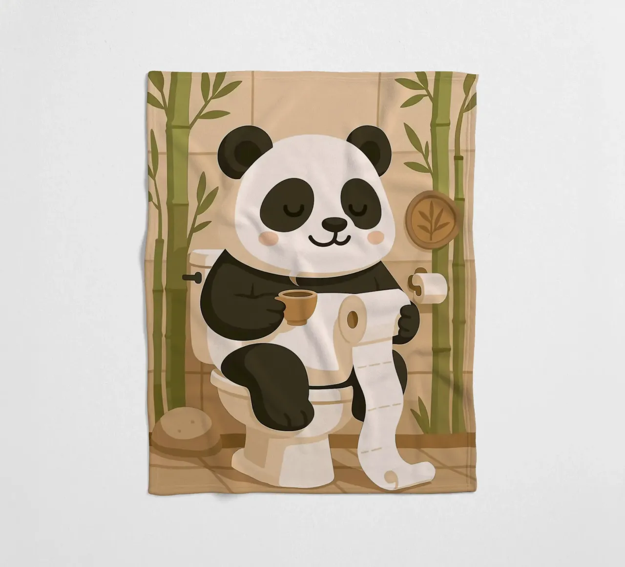 Panda sul water con caffè coperta in pile da JoyWalkerShop