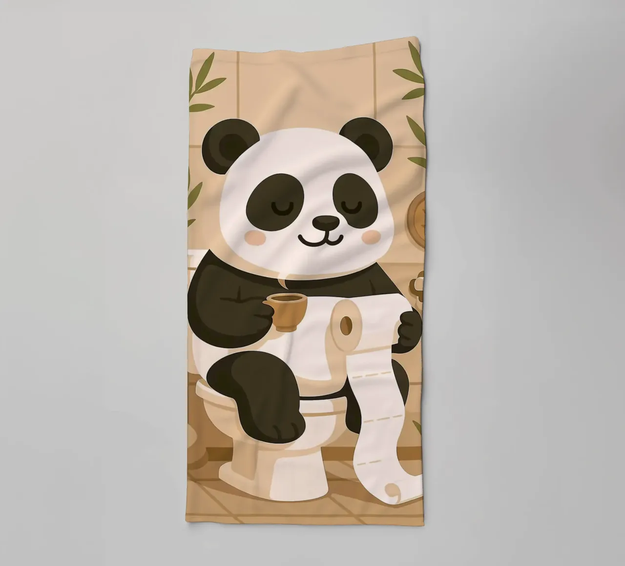 Panda sul water con caffè asciugamano da bagno da JoyWalkerShop