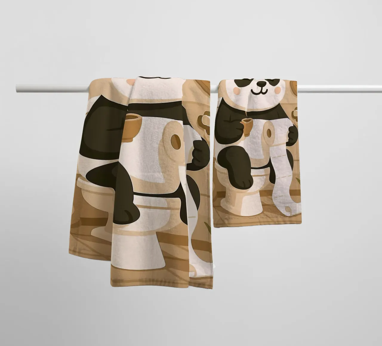 Panda sul water con caffè asciugamano da bagno da JoyWalkerShop