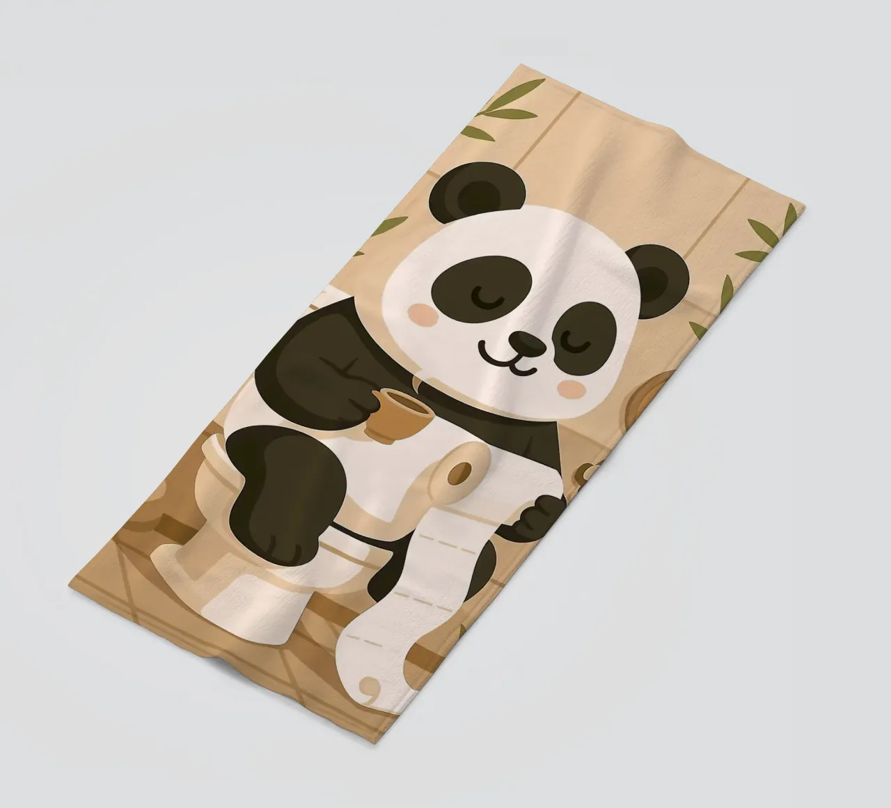 Panda sul water con caffè telo mare da JoyWalkerShop